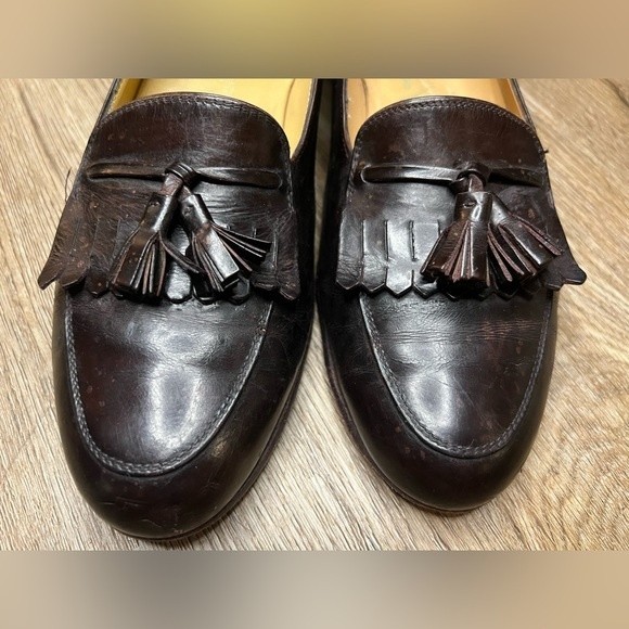 Vintage Salvatore Ferragamo Men’s Shoes Leather Loafer Brown w/ Tassle Size 8.5 - Picture 2 of 12